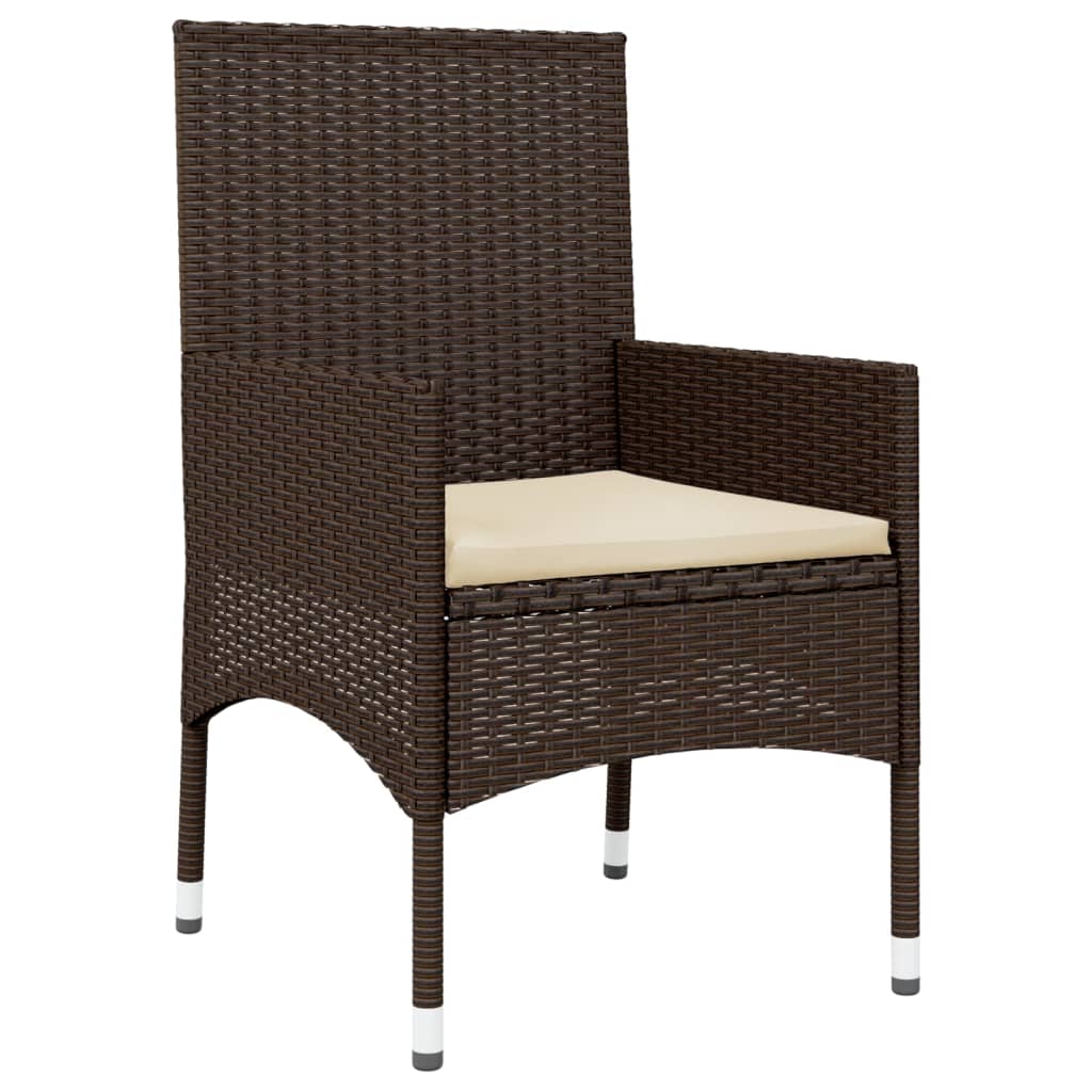 -Delige Loungeset Met Kussens Poly Rattan