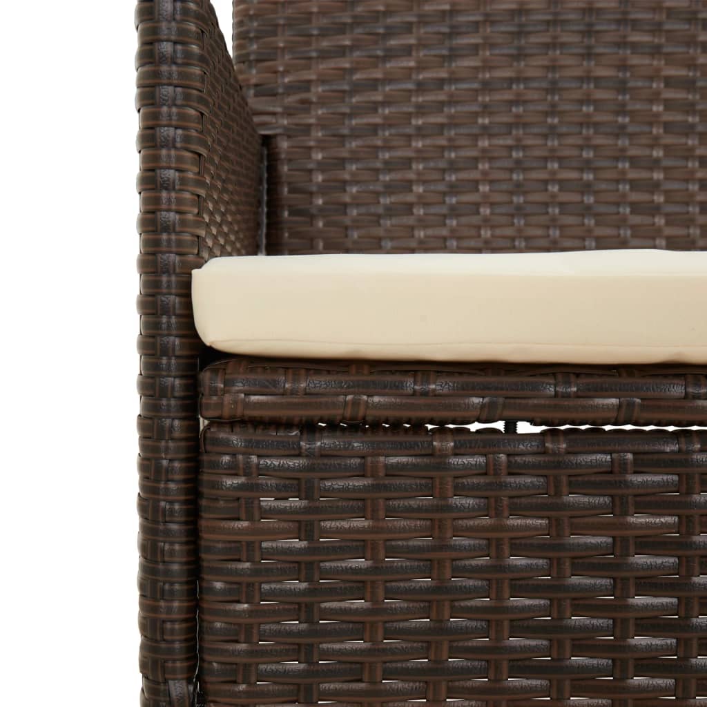 -Delige Loungeset Met Kussens Poly Rattan