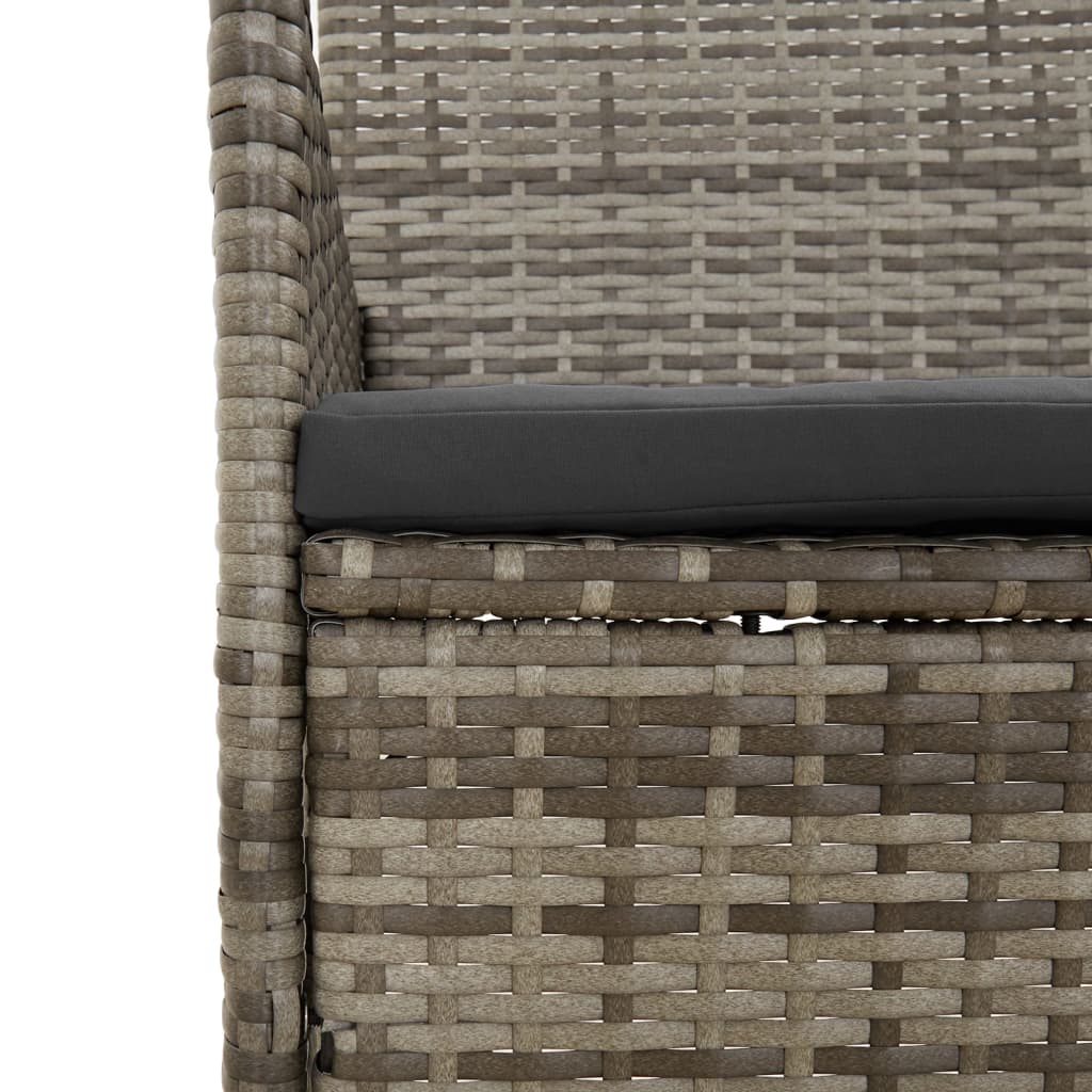 -Delige Loungeset Met Kussens Poly Rattan