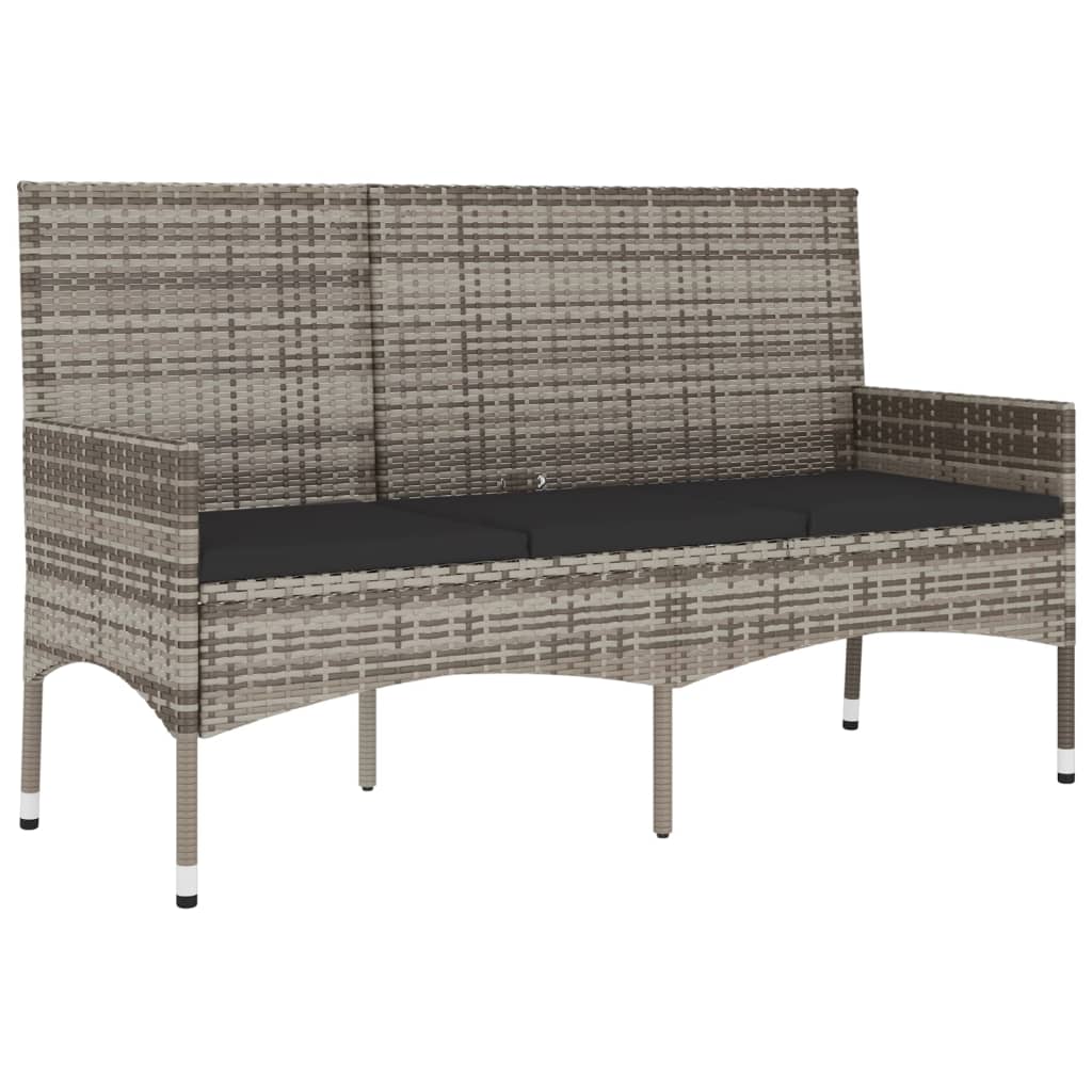 -Delige Loungeset Met Kussens Poly Rattan