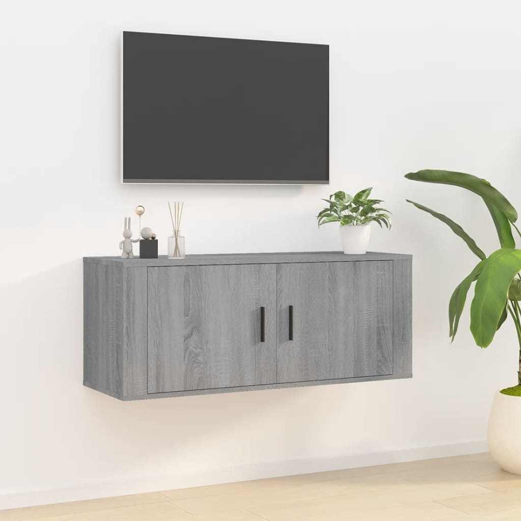 Tv-Wandmeubel 57X34,5X Eikenkleurig Grijs Sonoma