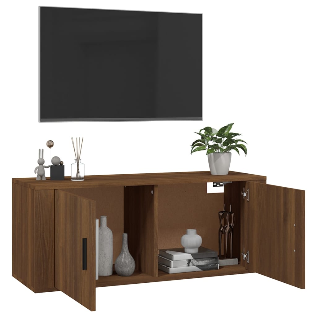 Tv-Wandmeubel 100X34,5X Bruin Eikenkleur Bruineiken