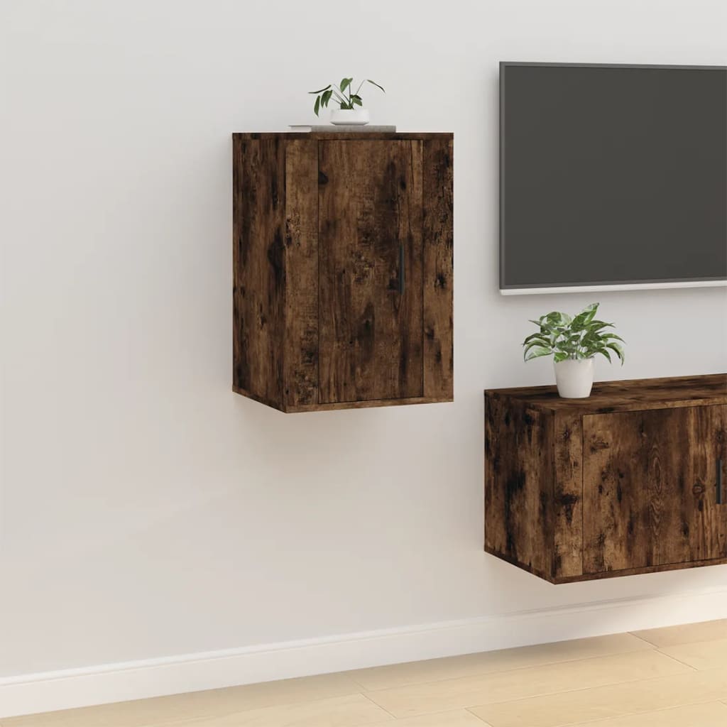 Tv-Wandmeubel 40X34,5X Kleurig Gerookt Eiken