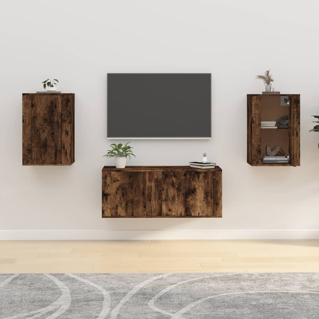Tv-Wandmeubel 40X34,5X Kleurig Gerookt Eiken