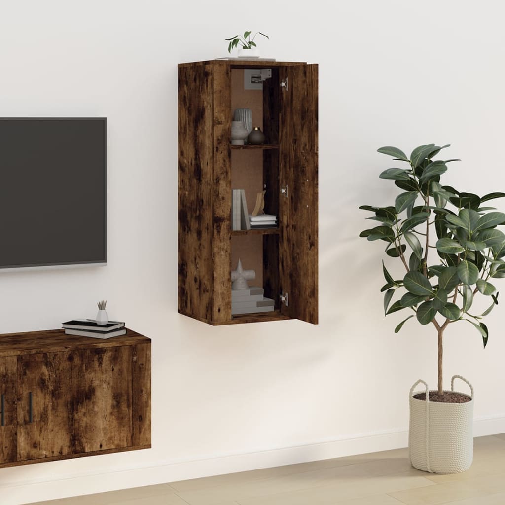 Tv-Wandmeubel 40X34,5X Kleurig Gerookt Eiken