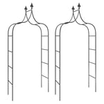 Tuinbogen 2 St 120X38X260 Cm Staal Zwart