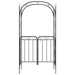Tuinboog Met Poort 108X45X235 Cm Staal Zwart