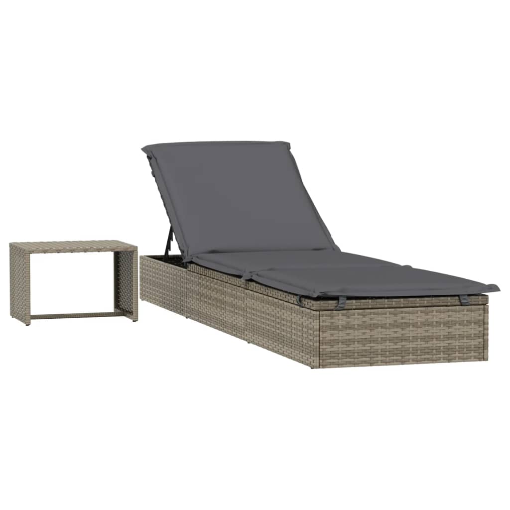 Ligbed Met Tafel Poly Rattan