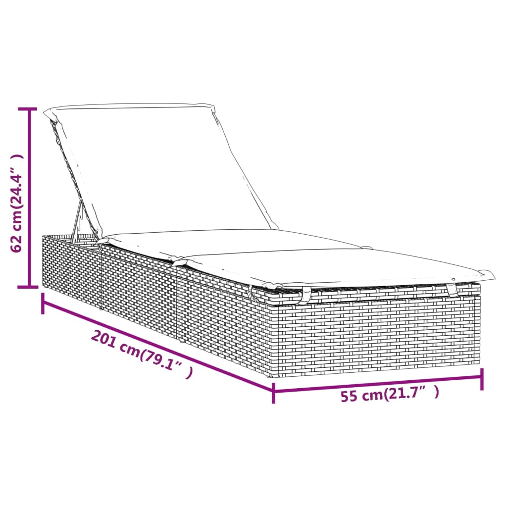 Ligbed Met Tafel Poly Rattan