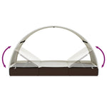 Ligbed 2-Persoons Met Rond Dak 2X2X40 Cm Poly Rattan