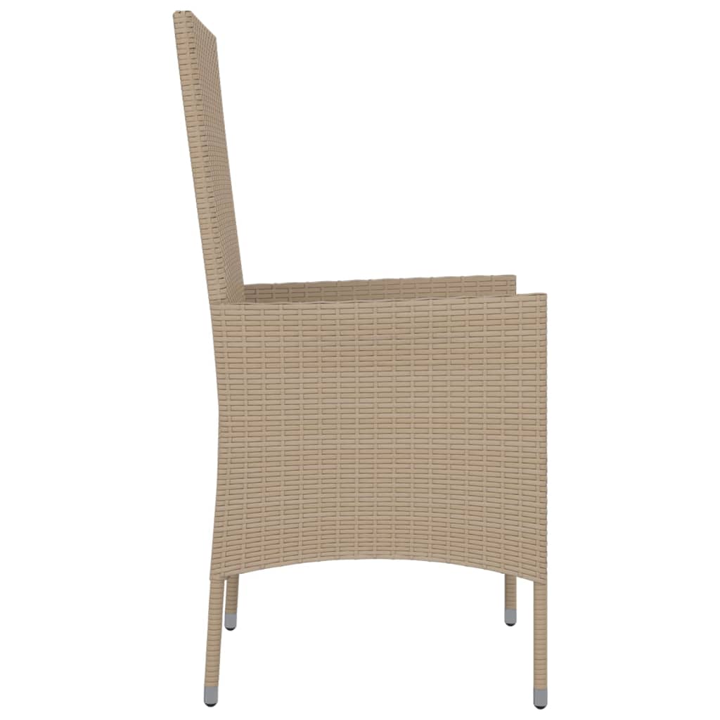 Tuinstoelen Met Kussens Poly Rattan Beige