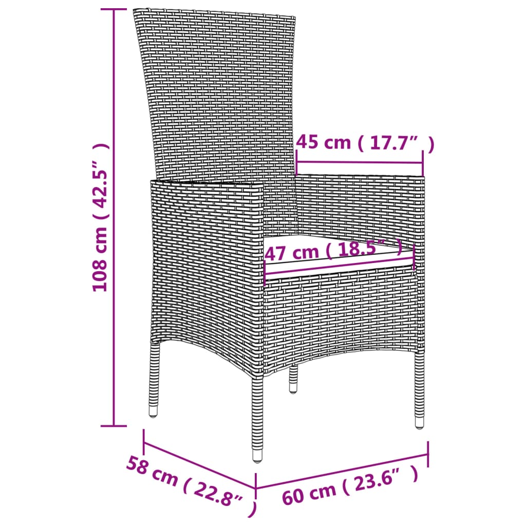 Tuinstoelen Met Kussens Poly Rattan Beige