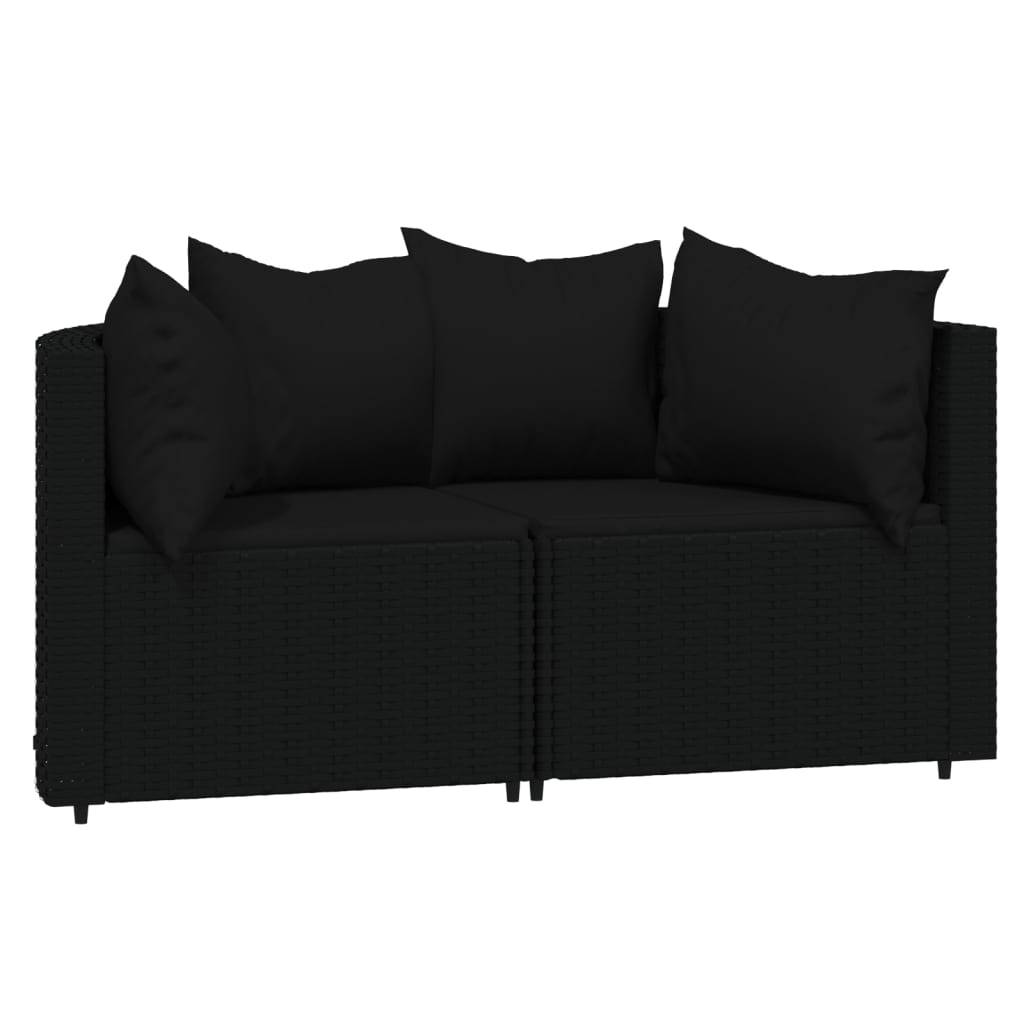 3-Delige Loungeset Met Kussens Poly Rattan