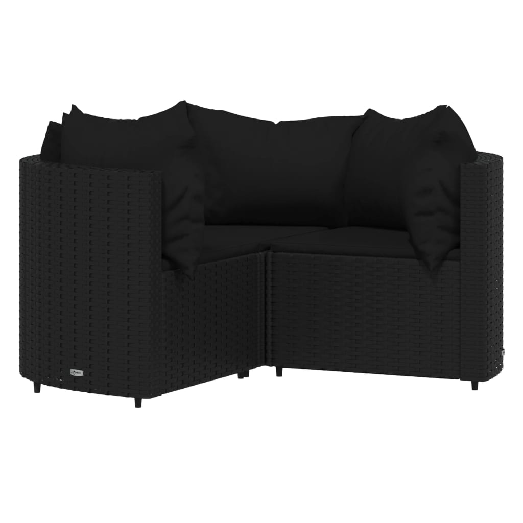 -Delige Loungeset Met Kussens Poly Rattan