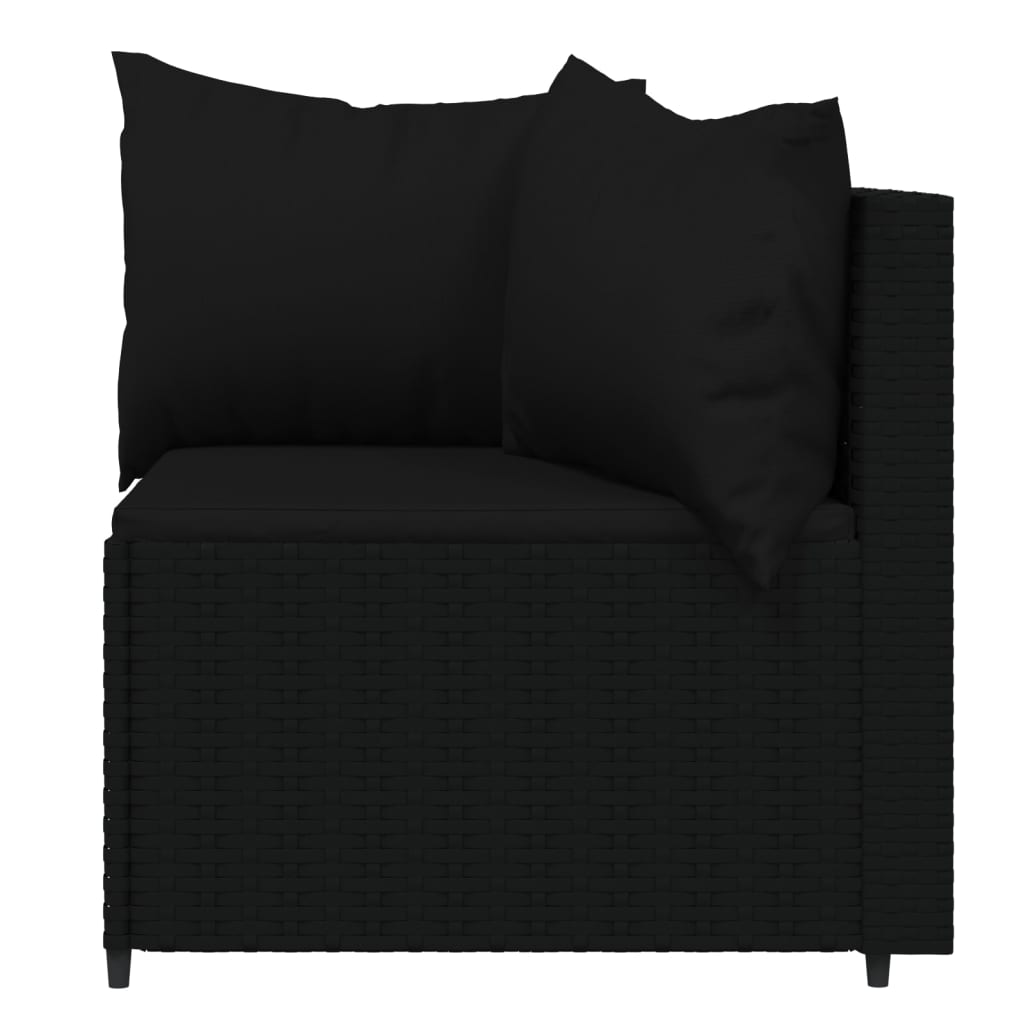 -Delige Loungeset Met Kussens Poly Rattan