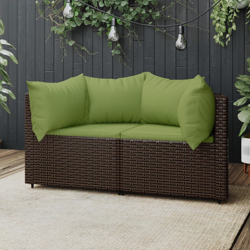 3-Delige Loungeset Met Kussens Poly Rattan