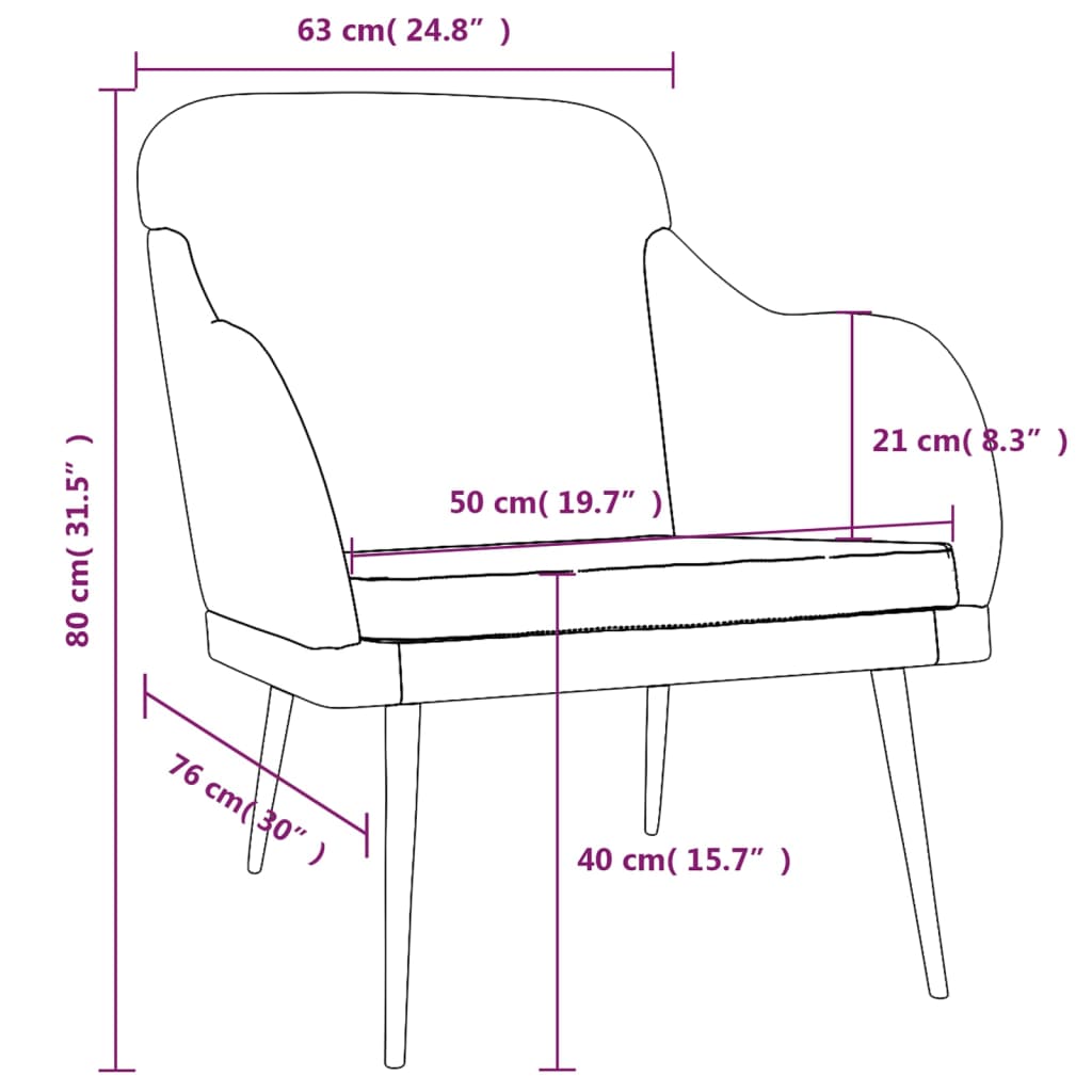 Fauteuil 63X76X80 Cm Fluweel