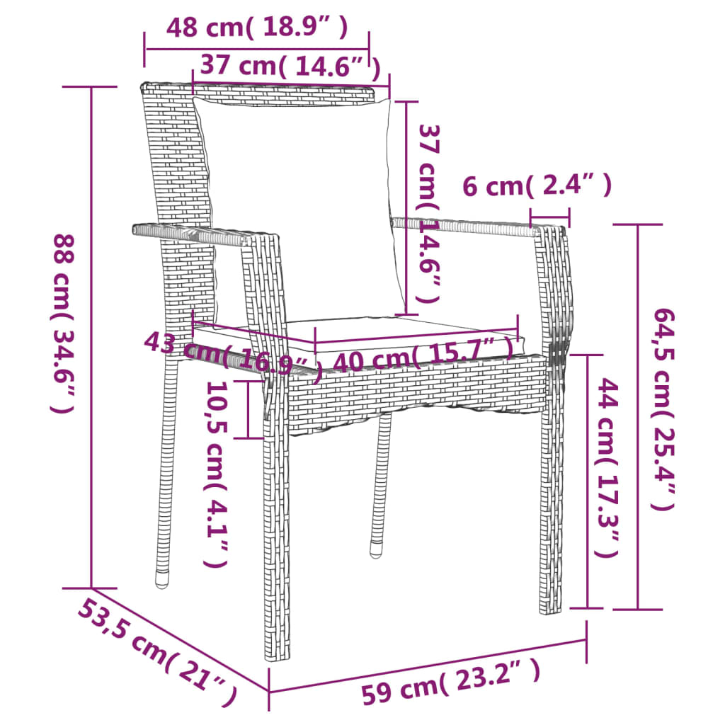 Tuinstoelen Met Kussens Poly Rattan