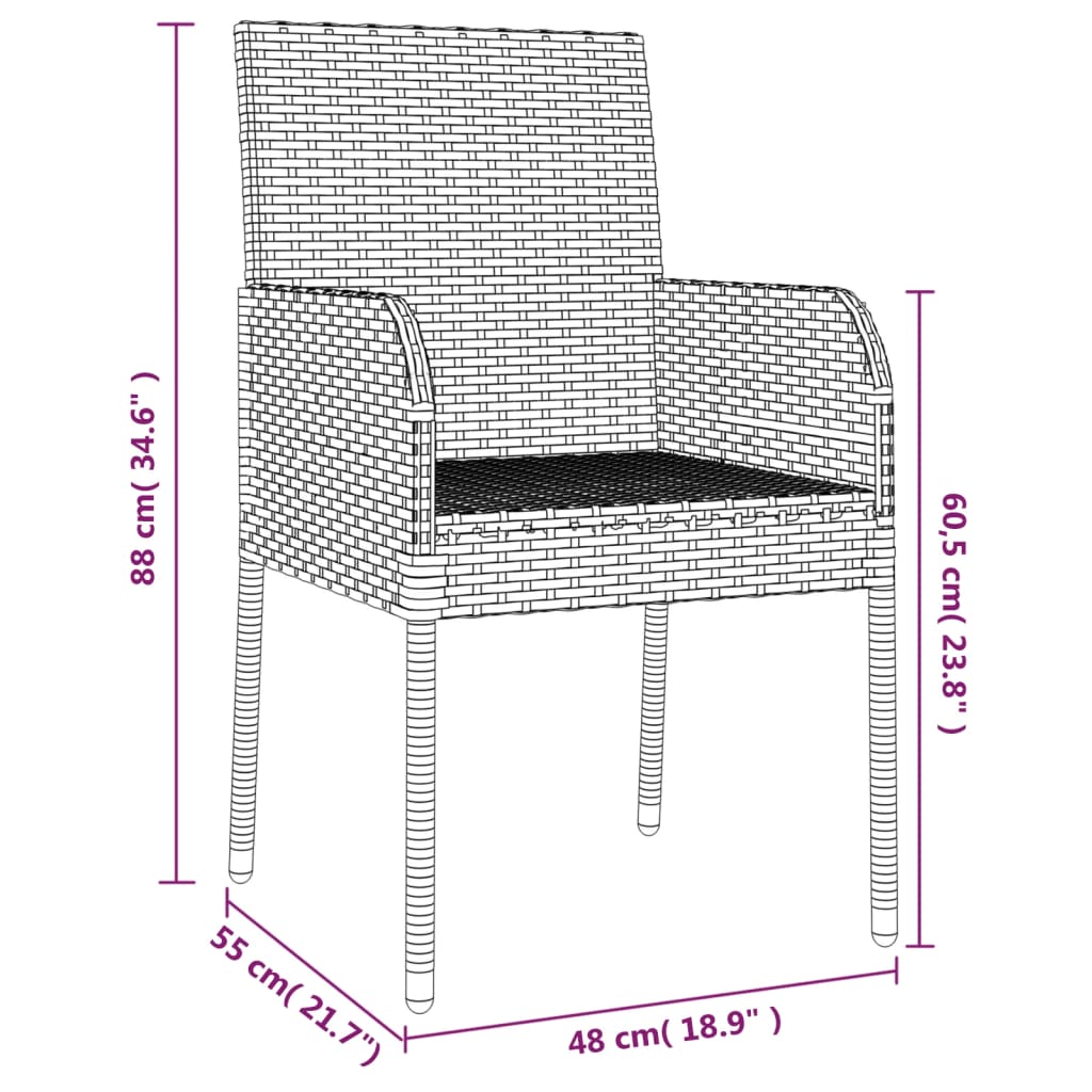 Tuinstoelen Met Kussens Poly Rattan