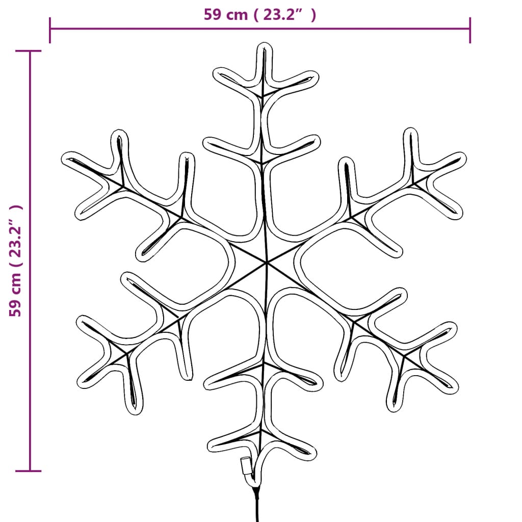 Kerstfiguur Sneeuwvlok Met Led's Warmwit