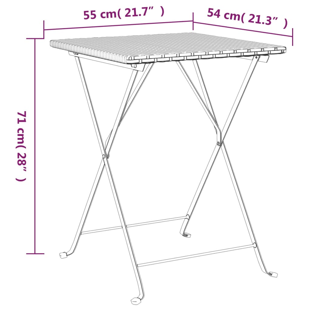 -Delige Bistroset Inklapbaar Poly Rattan