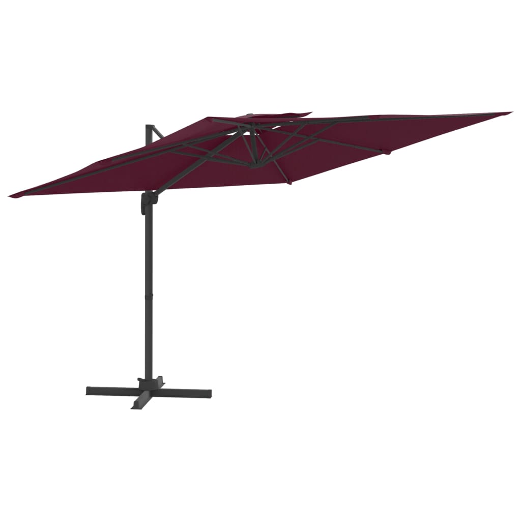 Zweefparasol Met Dubbel Dak 300X300 Cm Bordeauxrood