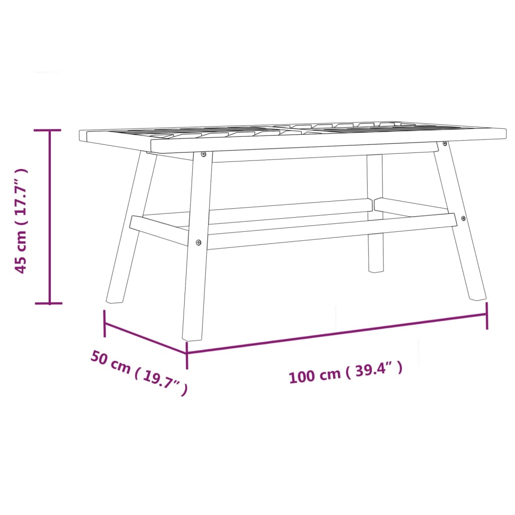 Salontafel 100X50X45 Cm Massief Acaciahout