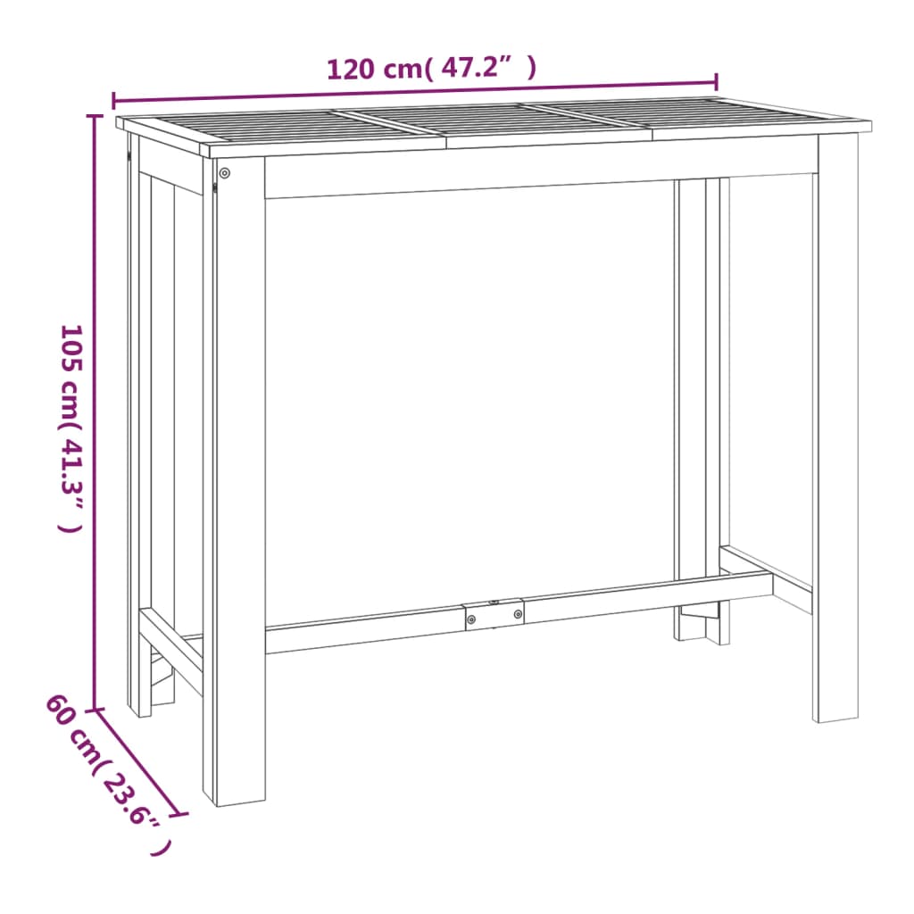 Tuinbartafel Massief Acaciahout