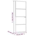 Binnendeur 76X201,5 Cm Gehard Glas En Aluminium Smal Wit En Transparant