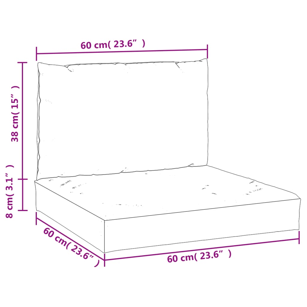 Palletkussens 2 St Oxford Stof Wit