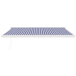 Luifel Uittrekbaar 4X3 M Stof En Aluminium Blauw En Wit