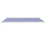 Luifel Uittrekbaar 5X3 M Stof En Aluminium Blauw En Wit
