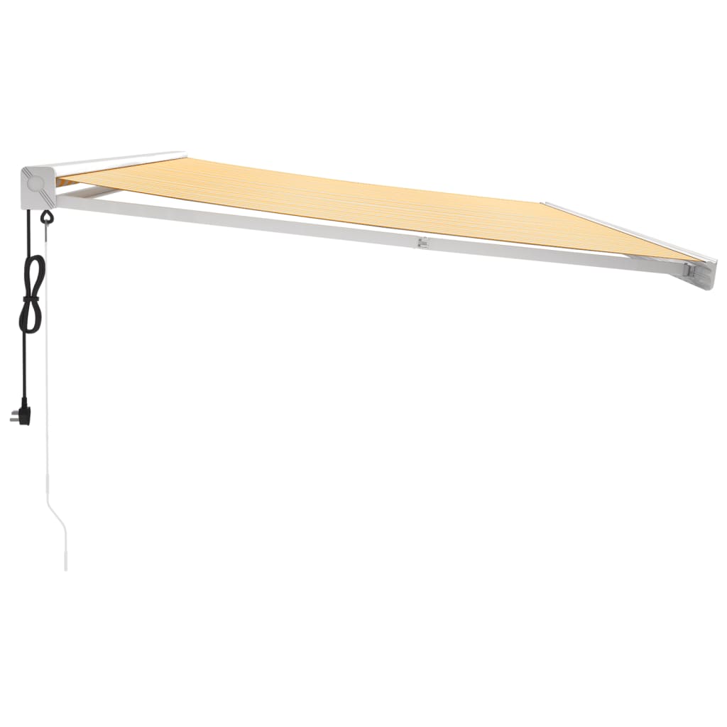 Luifel Uittrekbaar 5X3 M Stof En Aluminium Geel En Wit