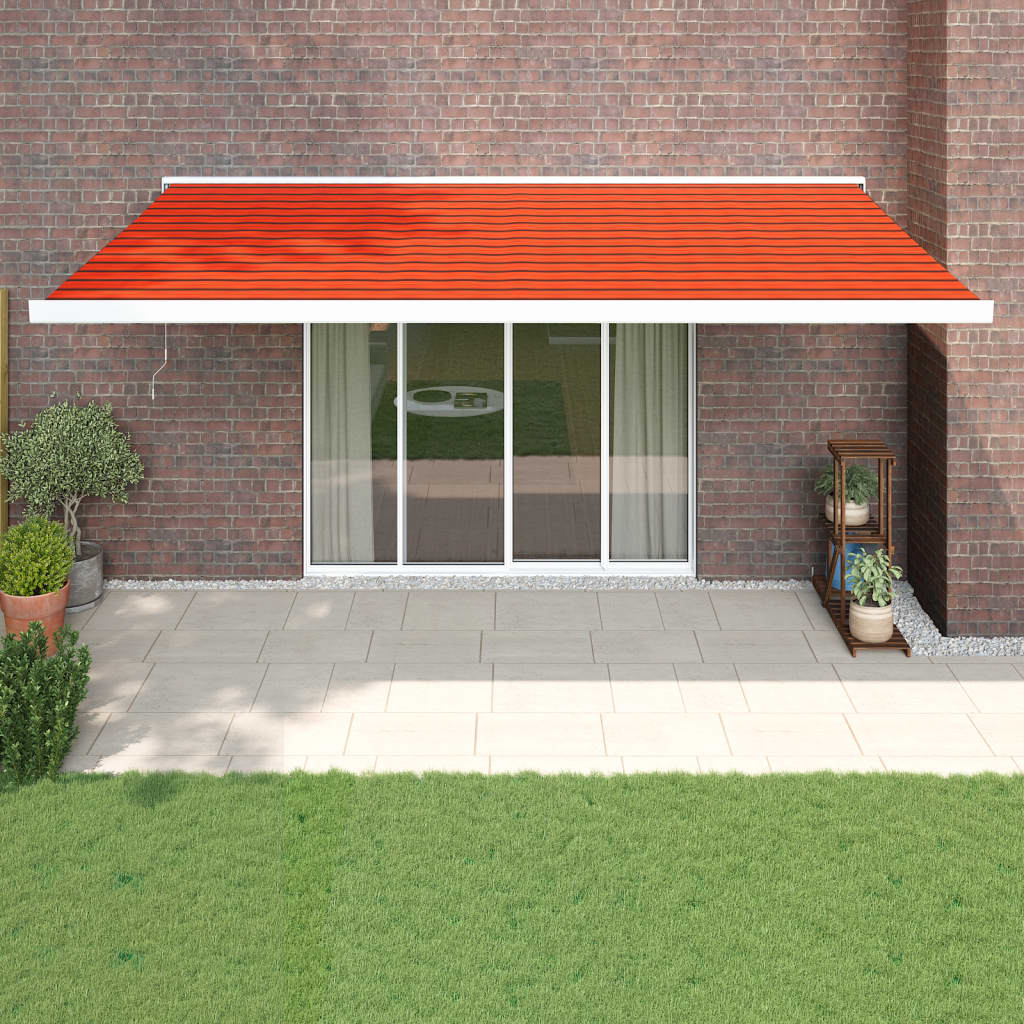 Luifel Uittrekbaar 5X3 M Stof En Aluminium Oranje En Bruin