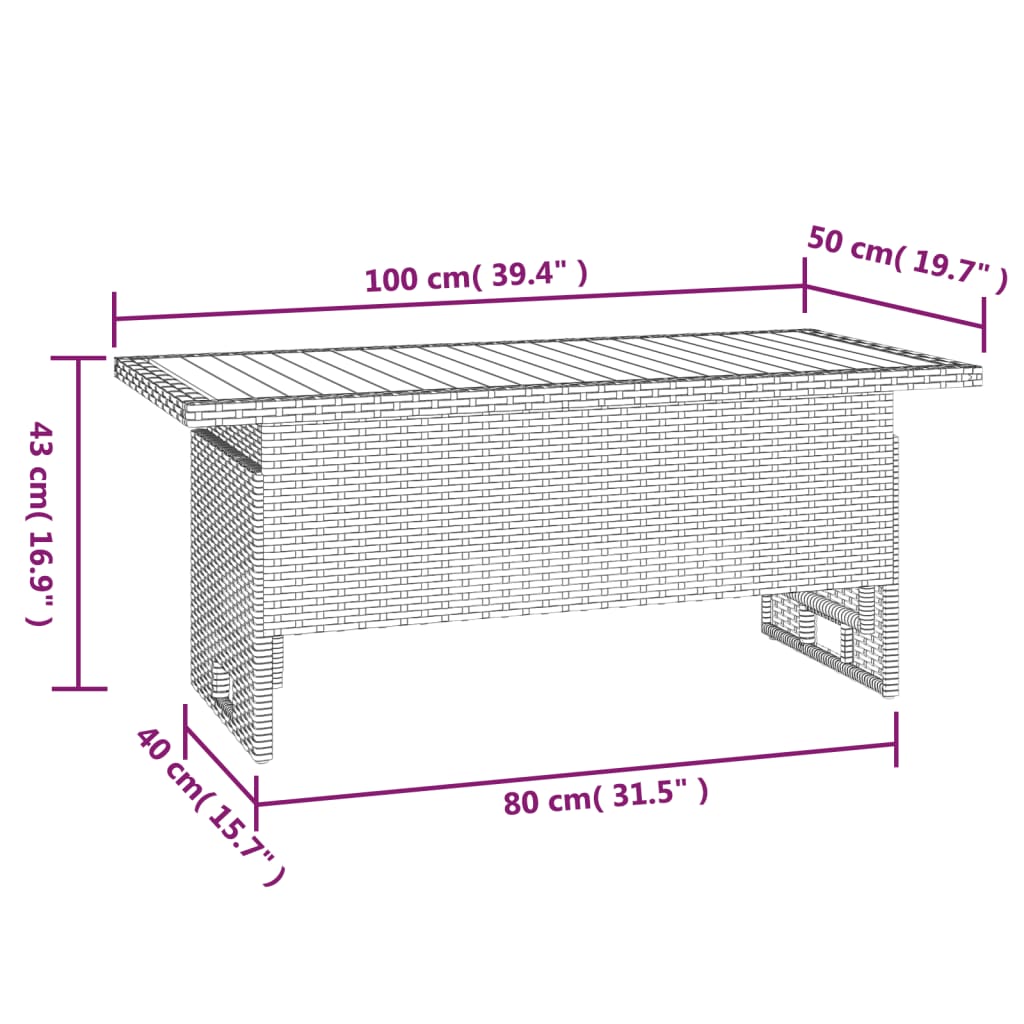 -Delige Loungeset Met Kussens Poly Rattan