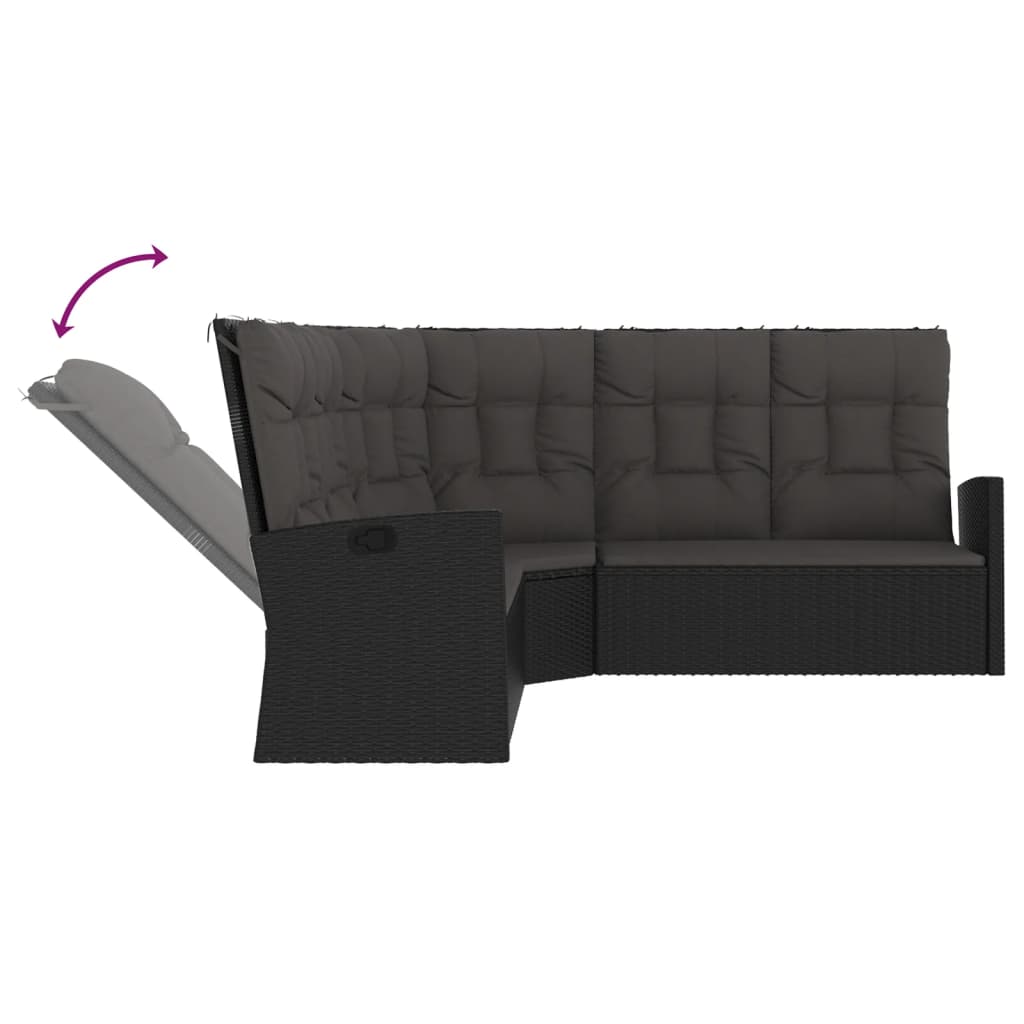 -Delige Loungeset Met Kussens Poly Rattan