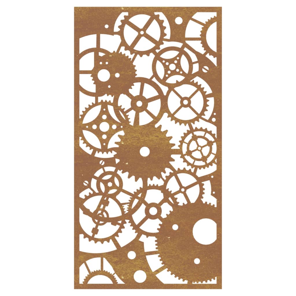 Wanddecoratie Tuin Tandwielontwerp 105X55 Cm Cortenstaal