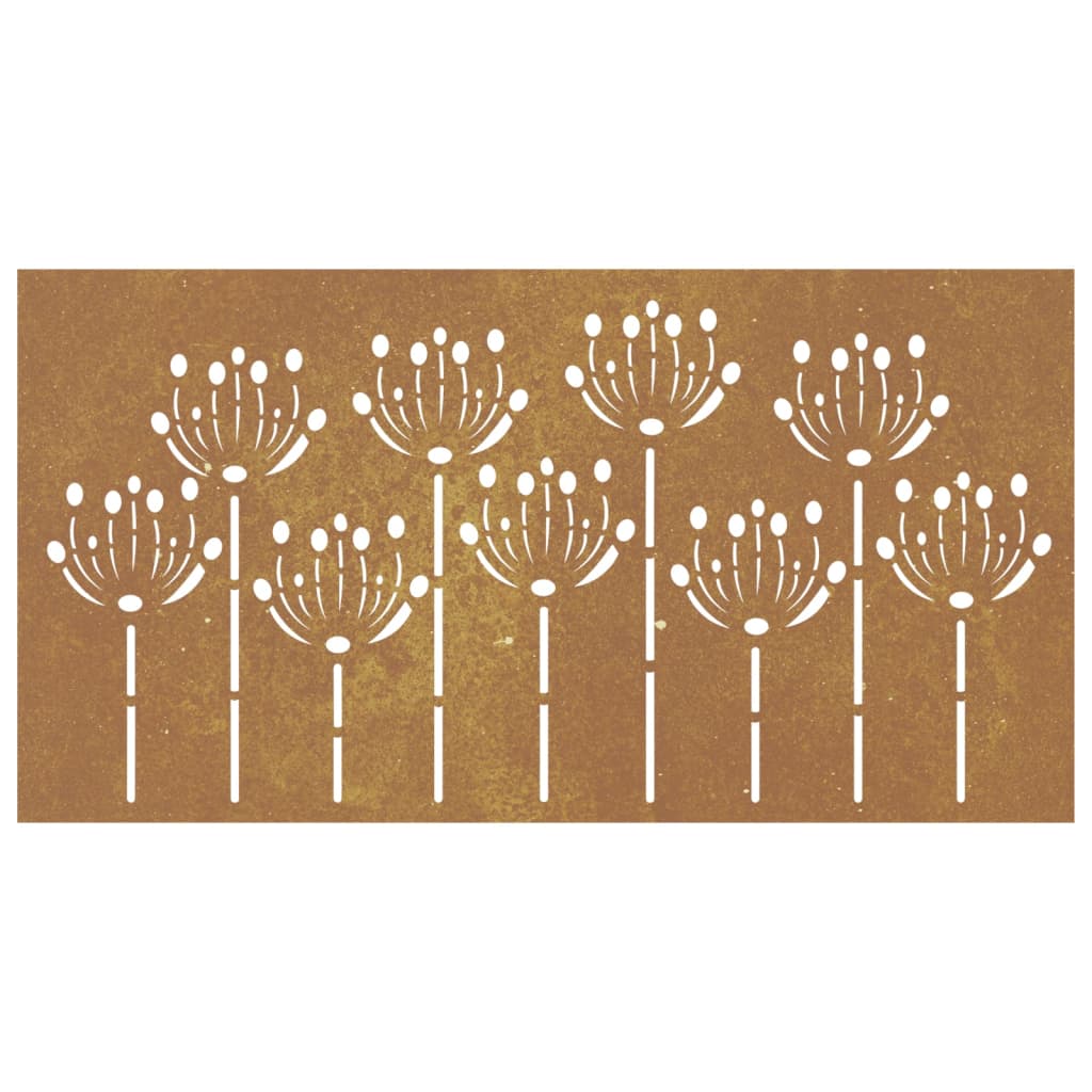 Wanddecoratie Tuin Bloemenontwerp 105X55 Cm Cortenstaal