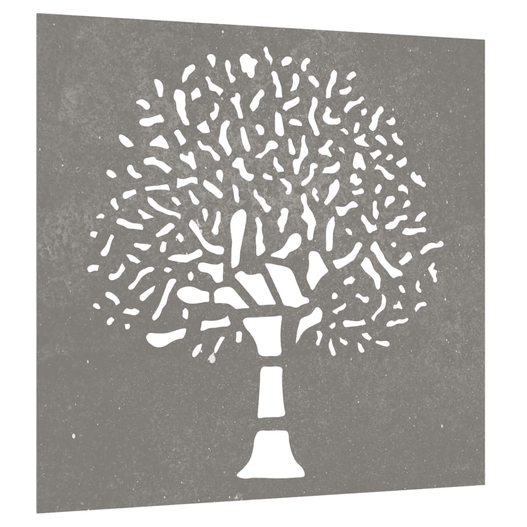 Wanddecoratie Tuin Boomontwerp 55X55 Cm Cortenstaal
