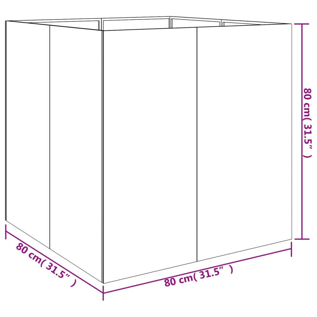 Plantenbak 80X80X80 Cm Cortenstaal