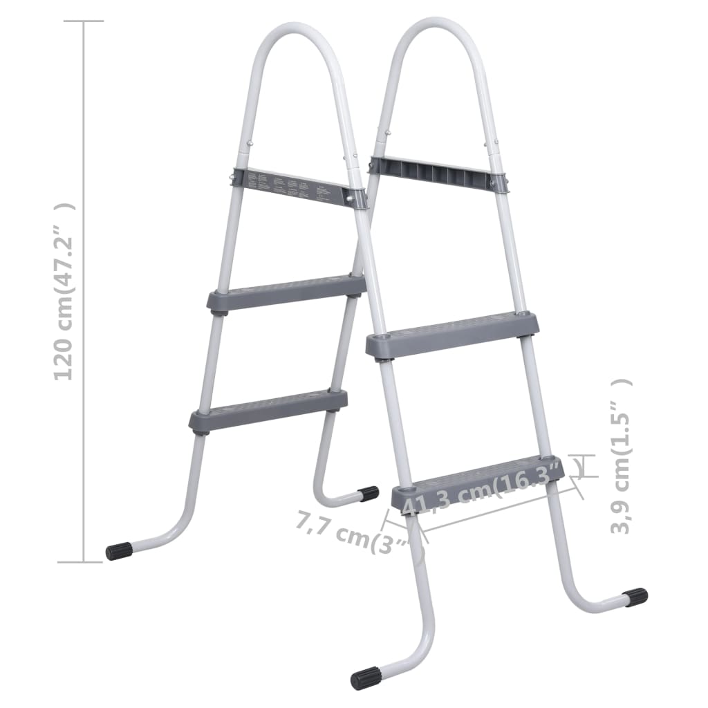 Zwembadladder 84 Cm Staal Grijs