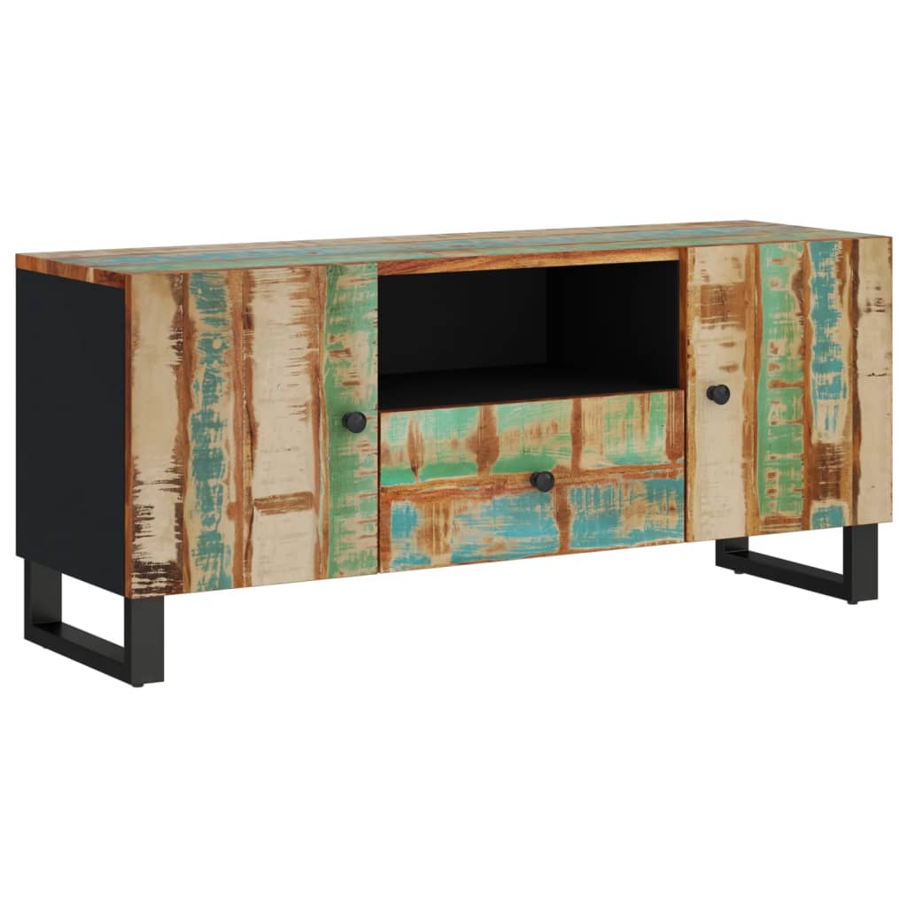 Tv-Meubel 05X33,5X46 Cm Massief Hout Gerecycled Bewerkt Hout