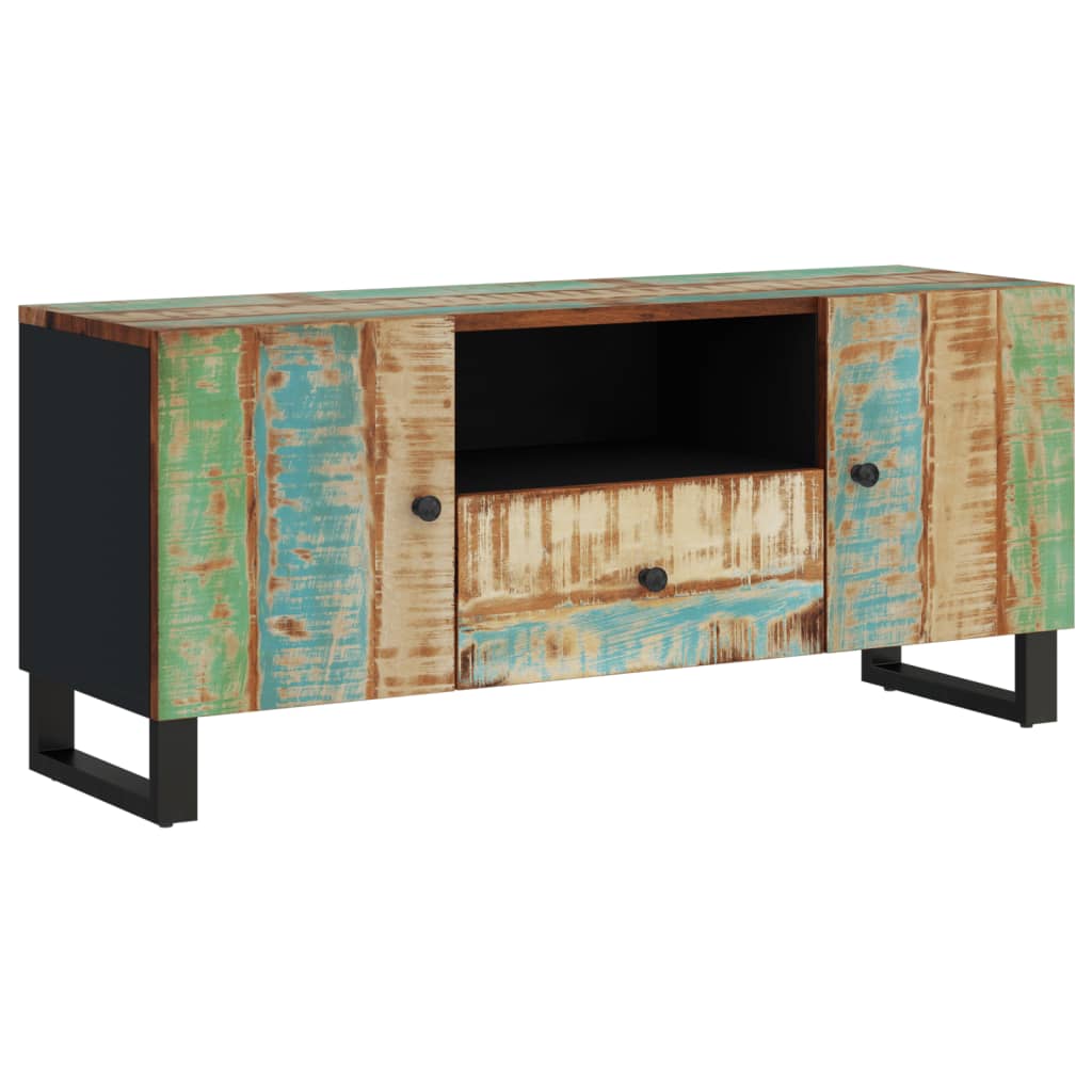 Tv-Meubel 05X33,5X46 Cm Massief Hout Gerecycled Bewerkt Hout