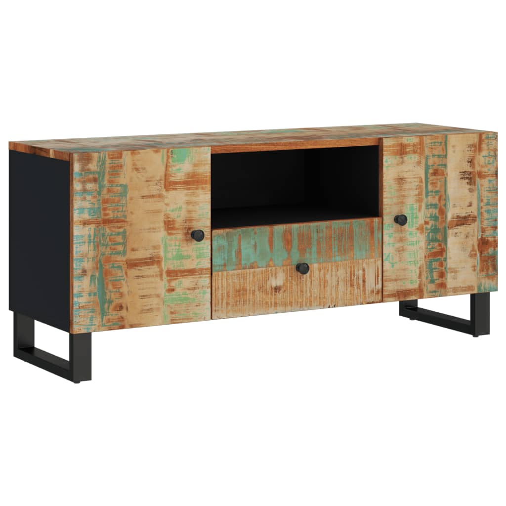 Tv-Meubel 05X33,5X46 Cm Massief Hout Gerecycled Bewerkt Hout