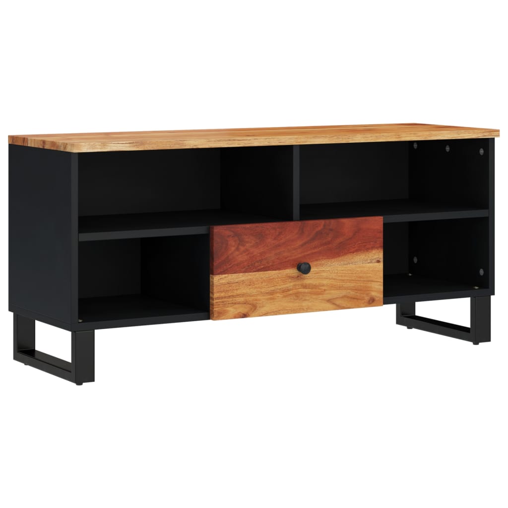 Tv-Meubel 100X33X46 Cm Massief Acaciahout En Bewerkt Hout