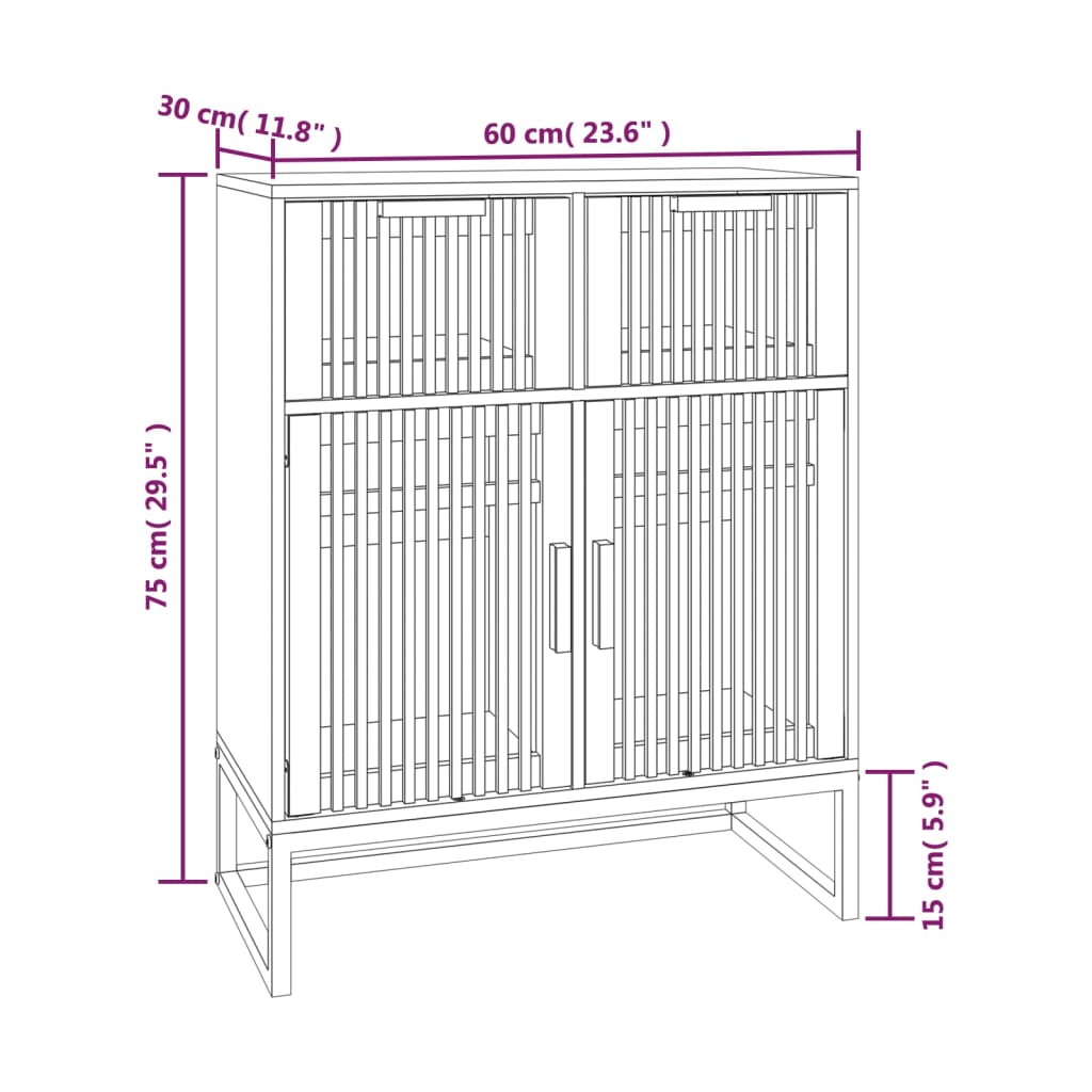 Dressoir 60X30X75 Cm Bewerkt Hout