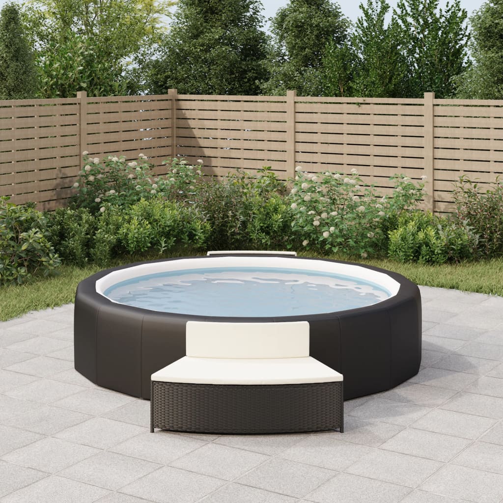 Spa-Bankjes Met Kussens 2 St Poly Rattan