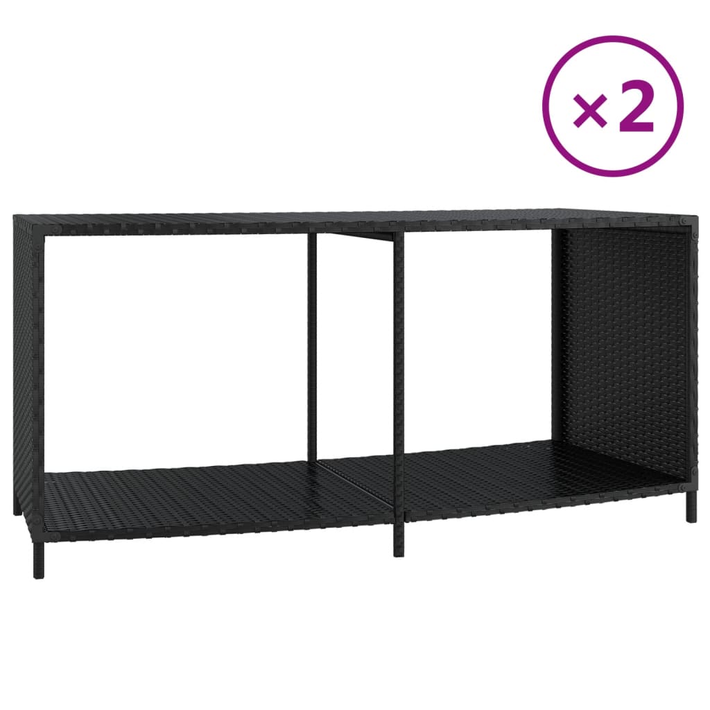 Opbergschappen 2 St Poly Rattan