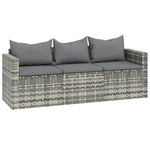 -Delige Loungeset Met Kussens Poly Rattan