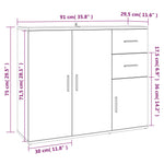 Dressoir 91X29,5X75 Cm Bewerkt Hout